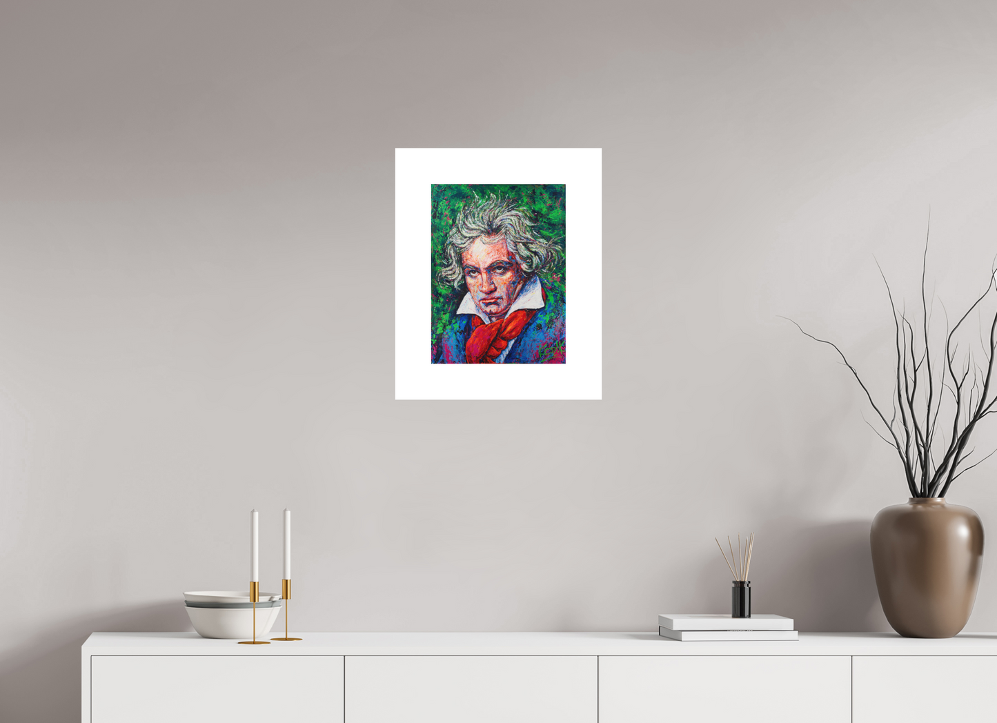 30 x 40 cm, Hahnemühle Fine Art +8 cm Ludwig van Beethoven - Fine Art Print Hahnemühle
