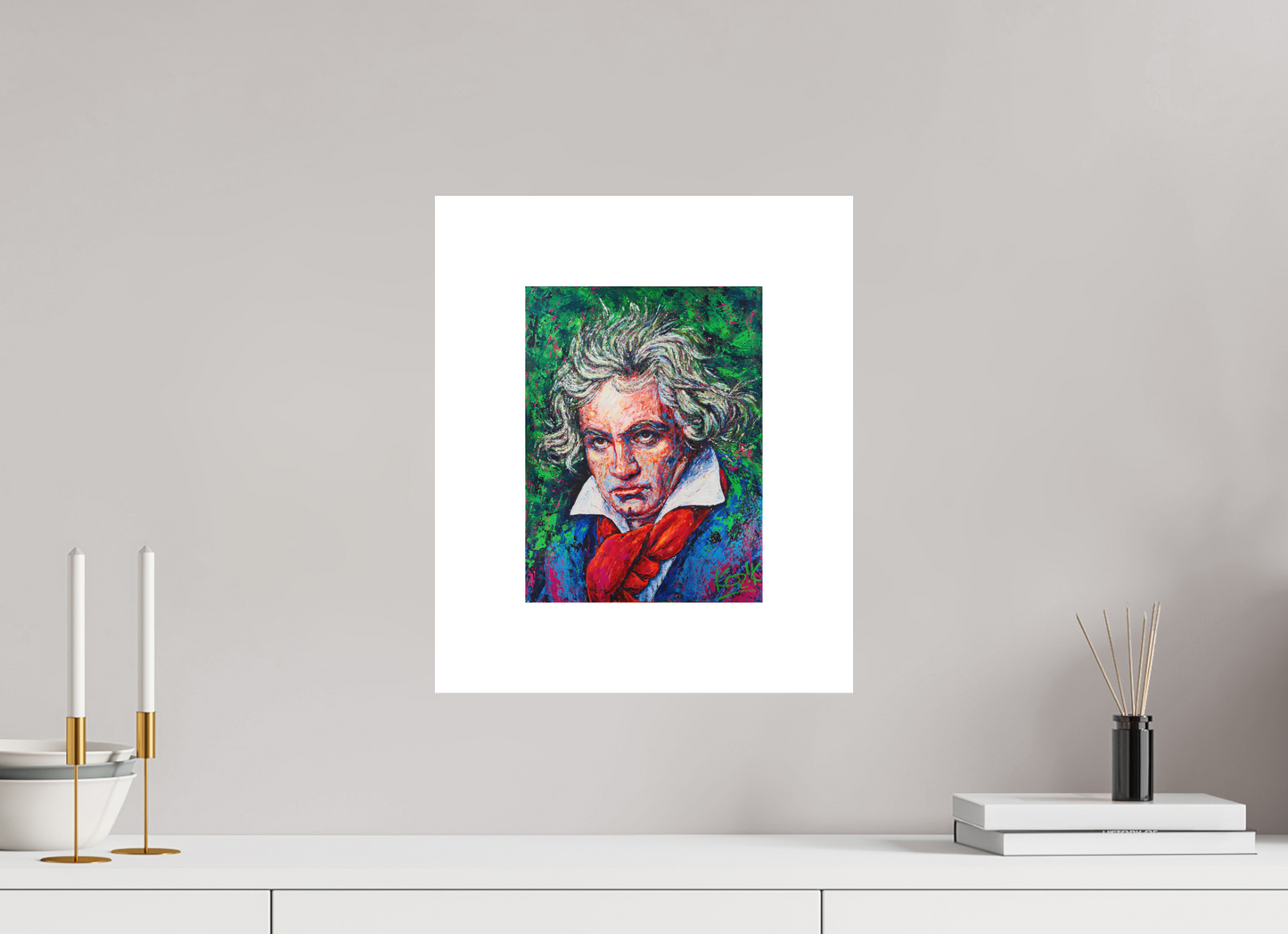 21 x 28 cm, Hahnemühle Fine Art +8 cm Ludwig van Beethoven - Fine Art Print Hahnemühle